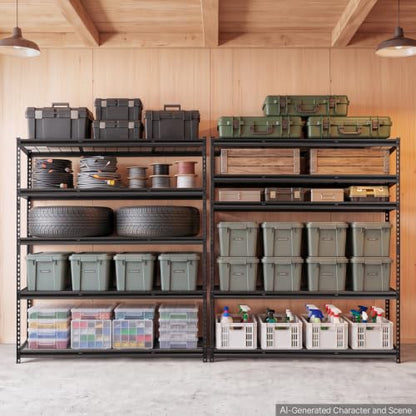 Heavy Duty 5-Tier Garage Storage Shelves 60 x 24 x 71.4 in Black