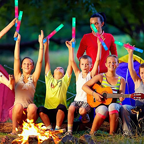 100PCS Colorful LED Foam Glow Sticks with 3 Flash Modes for Parties