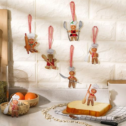 27 Pcs Gingerbread Man Christmas Ornaments Set - Rustic Holiday Decor