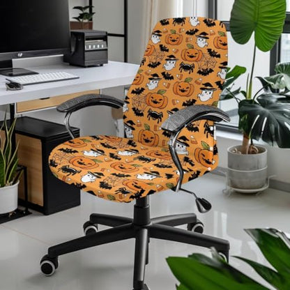 Halloween Ghost Office Chair Cover - Large Stretch Desk Protector