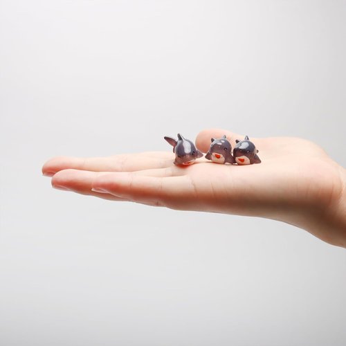 Exasinine Miniature Shark Resin Decoration Kit - 30 Pcs for Fish Tanks & Fairy Gardens (Gray)