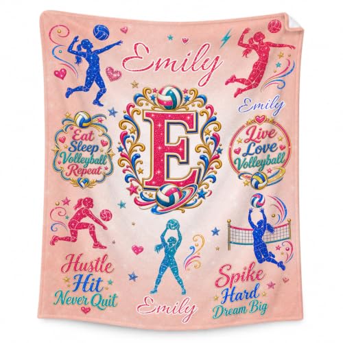 Custom Volleyball Blanket for Girls - Yellow Personalizable Gift