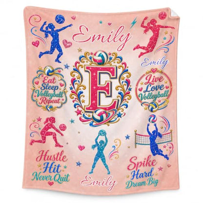 Custom Volleyball Blanket for Girls - Yellow Personalizable Gift