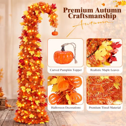 5ft Pop Up Maple Tree with 100 LED Lights Halloween Fall Decor - Variation of This Listing