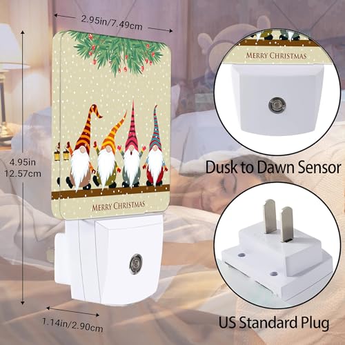 Christmas Santa Claus Night Light Dusk to Dawn Sensor Lamp Wall Decor for Home & Kids - Boys Girls Women Men Gifts