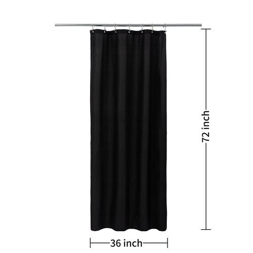 ALYVIA SPRING Stall Fabric Shower Curtain Liner Waterproof - Soft & Lightweight Small Shower Curtain with Magnets for Narrow Stall Size, Machine Washable - 36x72, Black