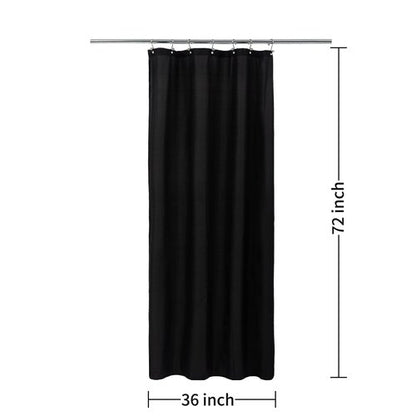 ALYVIA SPRING Stall Fabric Shower Curtain Liner Waterproof - Soft & Lightweight Small Shower Curtain with Magnets for Narrow Stall Size, Machine Washable - 36x72, Black