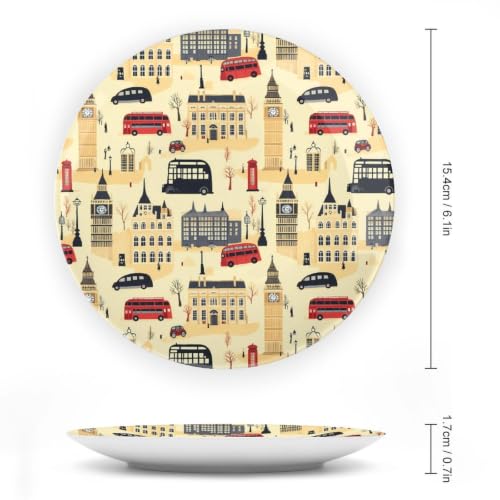 6-Inch UK Ceramic Decorative Plate Souvenir of London England - Bone China Art Dish