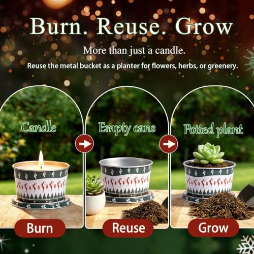 8 Pack Christmas Candle Jars - Empty Tin Gift Boxes for Candle Making & Gifts