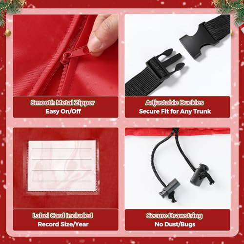 KHAMAL 6 FT Christmas Tree Cover Waterproof & Dustproof Storage Bag - Red