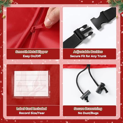 KHAMAL 6 FT Christmas Tree Cover Waterproof & Dustproof Storage Bag - Red