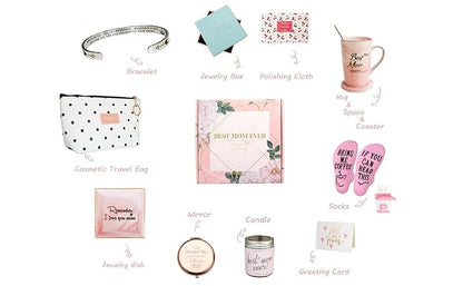 Mom Gift Basket Set – 11 Piece Spa & Cozy Gift Box for Mother's Day, Birthday & Holidays