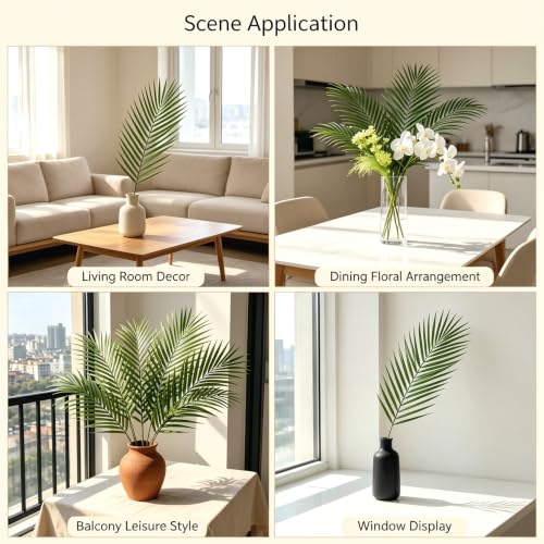 Artificial Palm Leaf Set - Green, 18 Pieces for Home & Party Decor