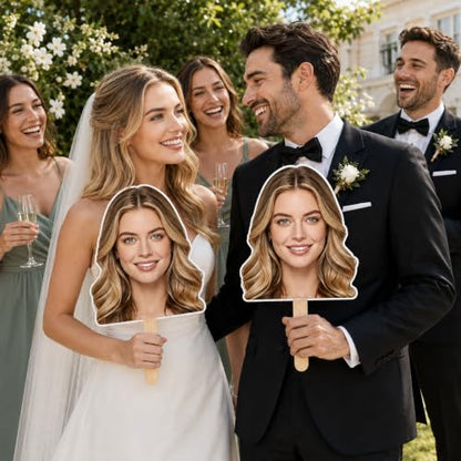 Personalized Face Cutout on a Stick - Custom Photo Prop for Events
