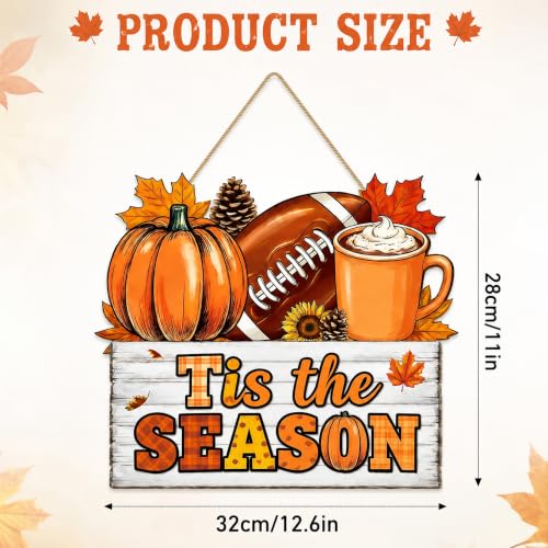 Fall Front Door Decor - Tis The Season Wooden Welcome Sign Hanging