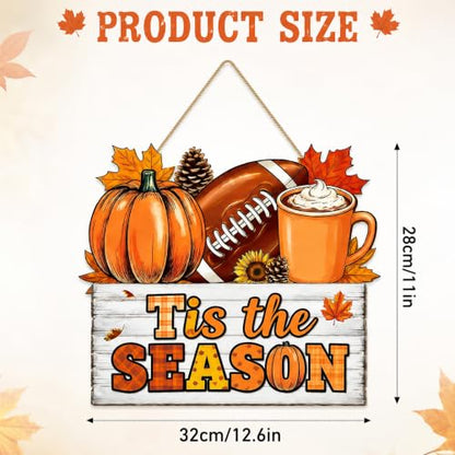 Fall Front Door Decor - Tis The Season Wooden Welcome Sign Hanging