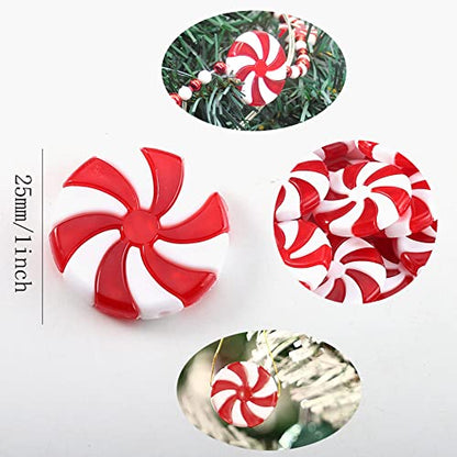 Christmas Candy Cane Ornaments Set - Red & White 2.5 Inch, 72 pcs Hanging Decorations for Xmas Tree & Holiday Party