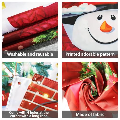 Christmas Snowman Door Cover Decorations 35x71 Inch Holiday Wall Banner for Winter Festivities
