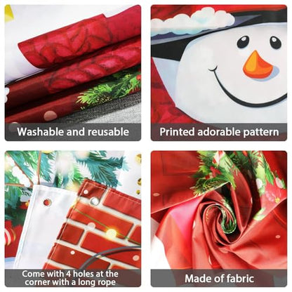 Christmas Snowman Door Cover Decorations 35x71 Inch Holiday Wall Banner for Winter Festivities