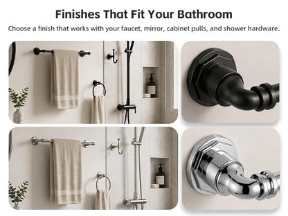 Industrial Champagne Gold Square Bathroom Towel Ring - Wall Mount Hand Towel Holder