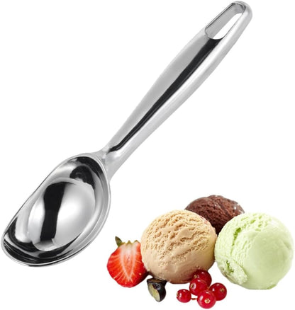 Zinc Alloy Ice Cream Scoop - Heavy-Duty One-Piece Design for Effortless Scooping & Comfort