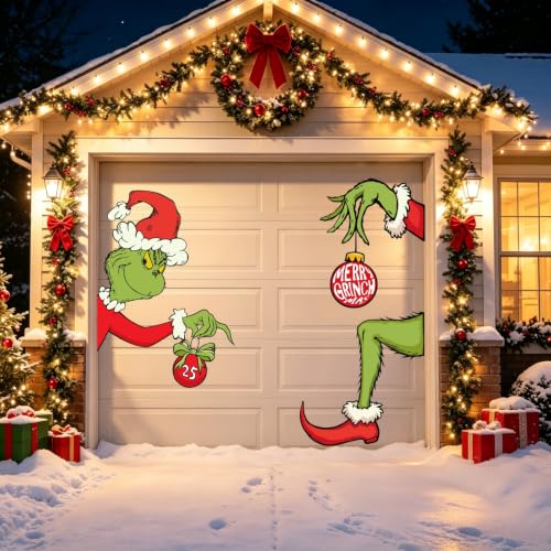Large Christmas Door Stickers 52x48 Inches Holiday Window Wall Decal Seasonal Decor