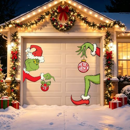 Large Christmas Door Stickers 52x48 Inches Holiday Window Wall Decal Seasonal Decor