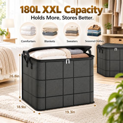 Large Capacity Moving Storage Bags 3 Pack - XXL Foldable Cloth Organizer for Bedding & Clothes