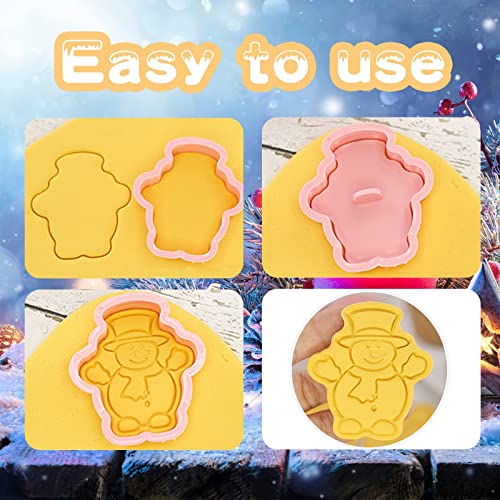 Christmas Cookie Stamps 24-Piece Gingerbread Cookie Cutters with Santa Elk Snowman Shapes
