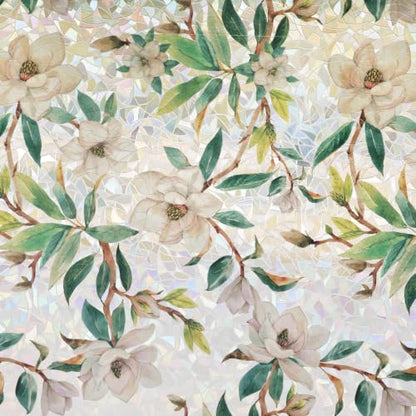 Vintage Blush Flowers Camellia Rainbow Window Film 17.5 x 78.7 Inch - Privacy & UV Block
