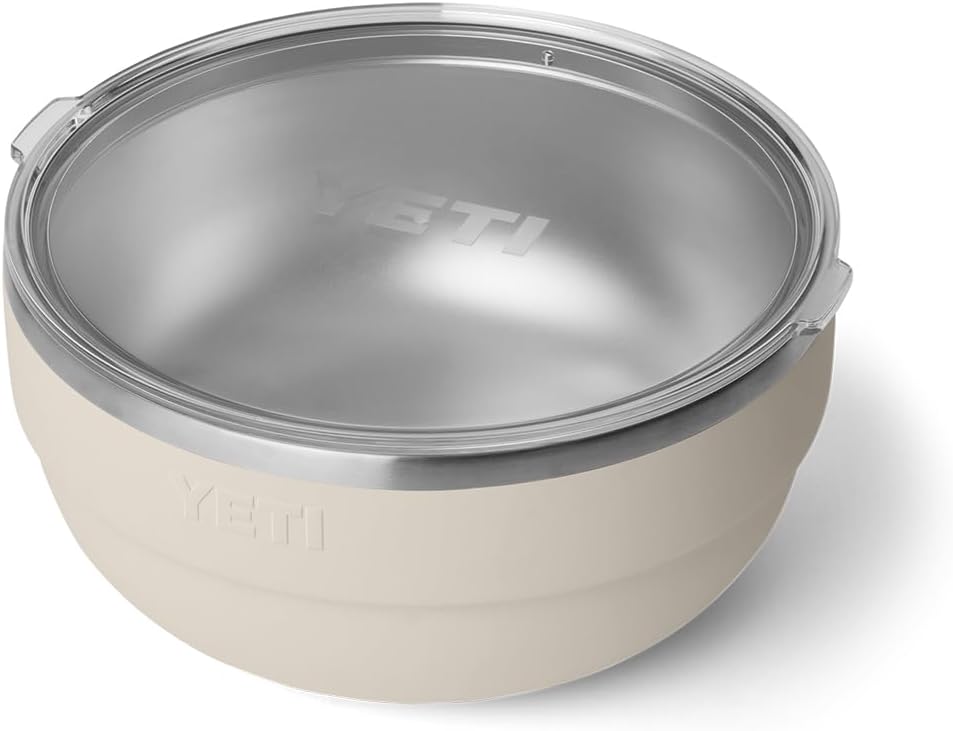 YETI Rambler Bowl, Vacuum Insulated, Stackable and Nestable Stainless Steel Bowl with Lid, 4.5 Quart, Cape Taupe