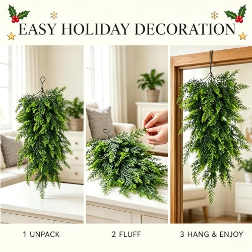 30-Inch Artificial Cedar Teardrop Swag for Front Door and Holiday Decor