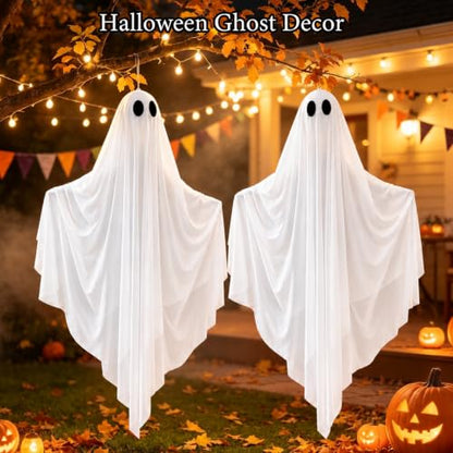 4 FT Hanging Ghost Decorations - Halloween Decor Indoor Outdoor 2 Pack
