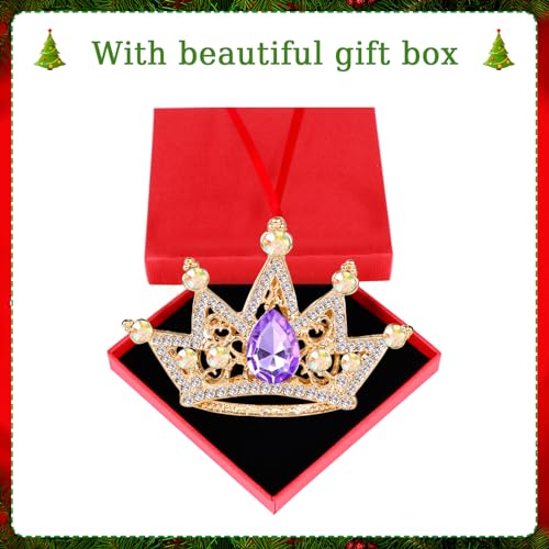 Crown Christmas Ornament Purple and Gold Princess Keepsake Decoration - Variation of THIS listing