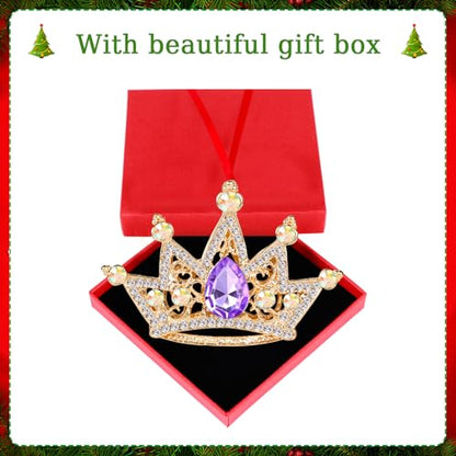 Crown Christmas Ornament Purple and Gold Princess Keepsake Decoration - Variation of THIS listing