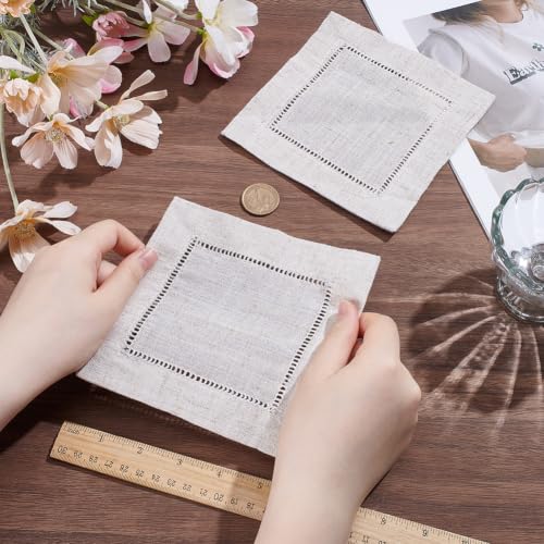 12-Pack Reusable Linen-Feel Cocktail Napkins - Absorbent & Elegant, 5.9x5.9 Inch