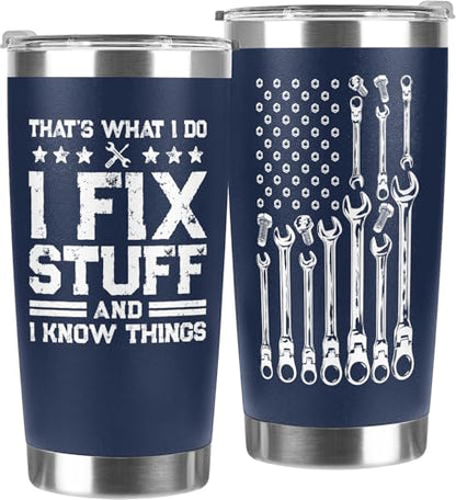 Navy Printing 20 Oz Tumbler for Men Dad Husband Gift - Handyman & Mechanic Humor