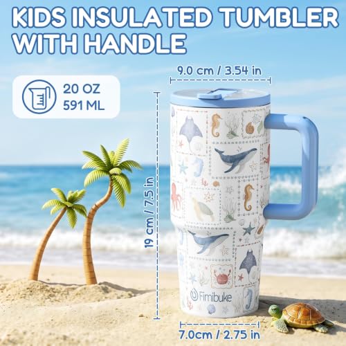 Toddler Insulated Sippy Cup with Handle & Straw - Dinosaur & Monster Trucks 20oz 2 Pack