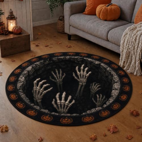 3D Halloween Rug - 24 Inch Optical Illusion Door Mat Black Variation 15