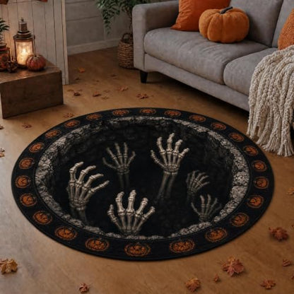 3D Halloween Rug - 24 Inch Optical Illusion Door Mat Black Variation 15