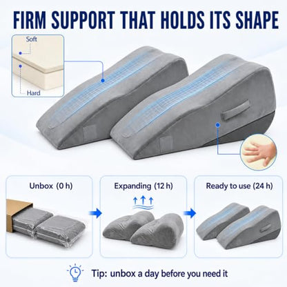 Double Leg Elevation Pillow Set of 2 for Post-Surgery Support