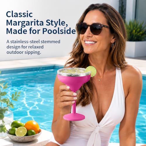 Rose Red 8oz Stainless Steel Vacuum Margarita Tumbler with Lid