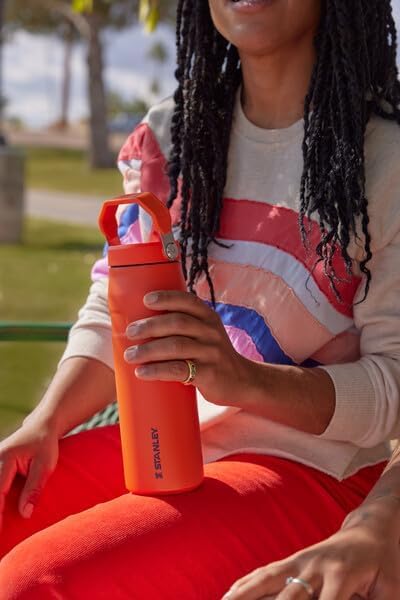 Stanley IceFlow Flip Straw 2.0 Water Bottle - 24 OZ Insulated Stainless Steel | Lightweight & Leak-Resistant | BPA-Free | Lilac