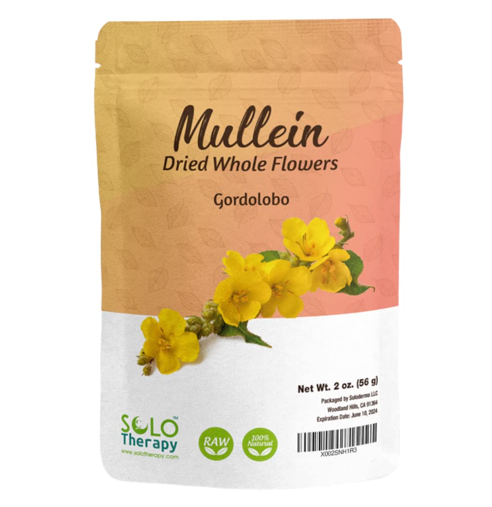 Mullein Dried WHOLE Flowers, GORDOLOBO, Verbascum Thapsus, 2 oz, Mullein Leaf Tea, Product From Mexico, Packaged in the USA (2 oz.)