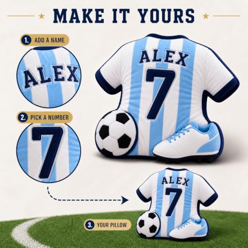 Personalized Soccer Jersey Pillow with Name & Number - Soccer 1