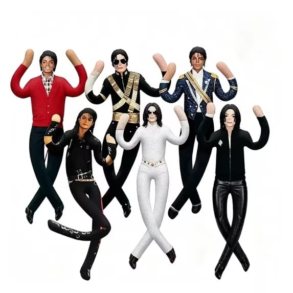 6-Piece Pop Star Plush Doll Set with Bendable Wire Armature - Iconic Music Legends