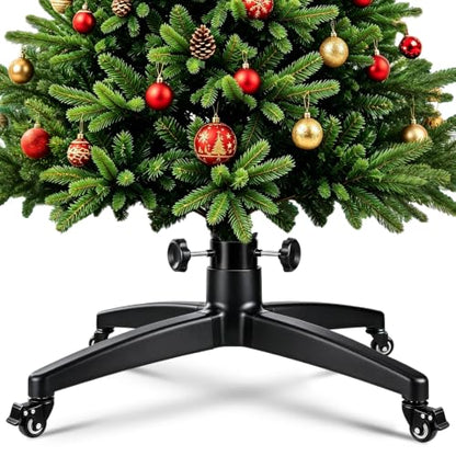 Black 35 Inch Rolling Christmas Tree Stand for Up to 12 FT Artificial Trees