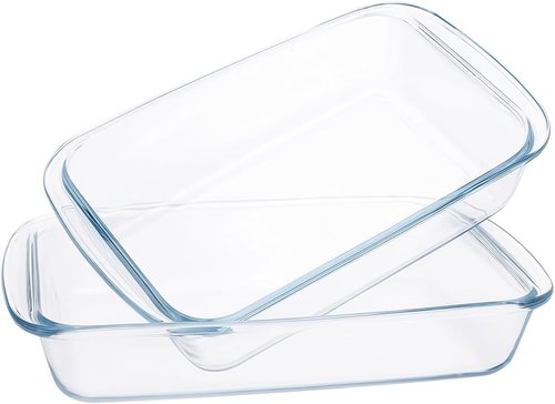 2-Pack Borosilicate Glass Baking Dishes by [Brand Name] - Oven, Microwave & Freezer Safe | 102 oz & 75 oz
