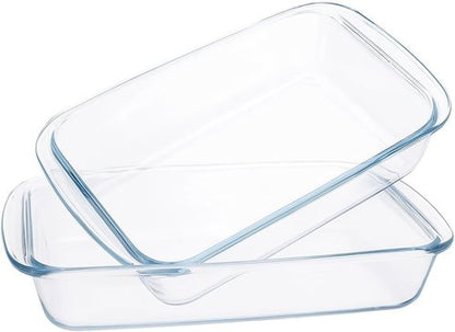 2-Pack Borosilicate Glass Baking Dishes by [Brand Name] - Oven, Microwave & Freezer Safe | 102 oz & 75 oz