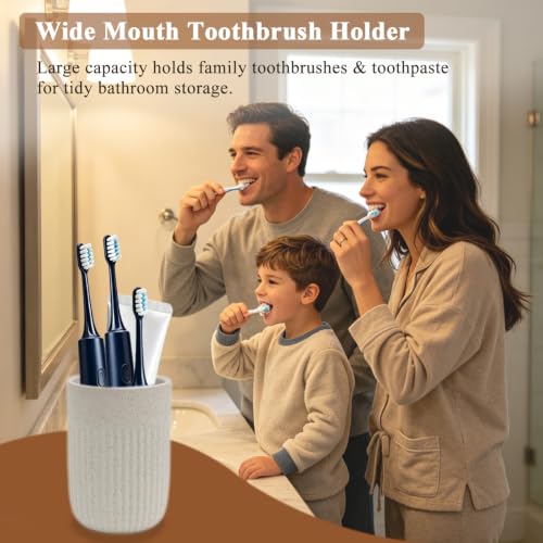 White Ceramic Toothbrush Holder for Bathroom - NALYVOR 1 Piece